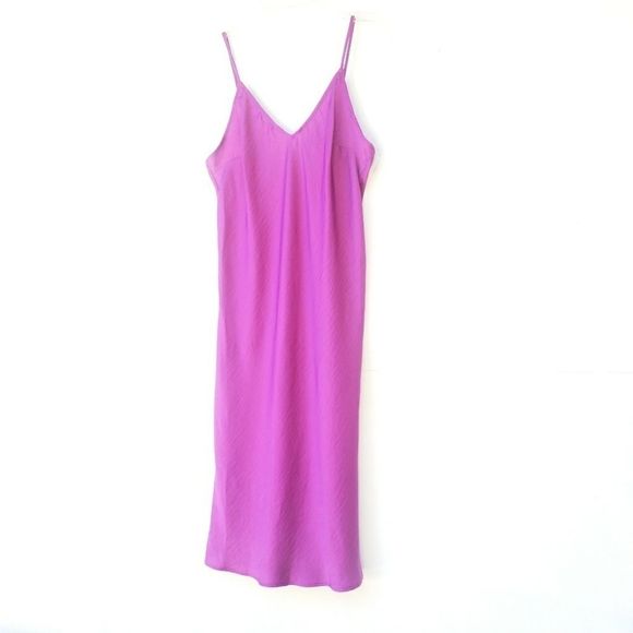 Women's New Purple Silk Slip Dress M - Picture 8 of 8